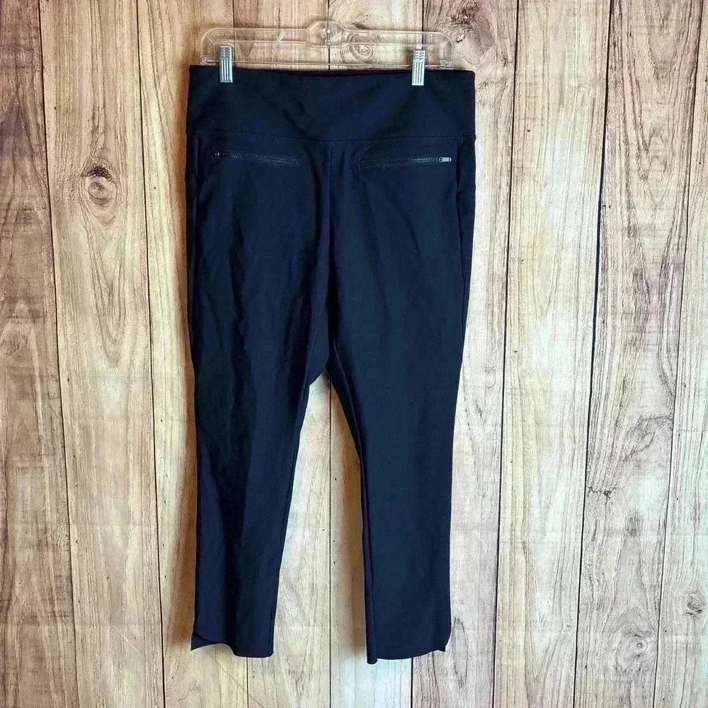 Athleta Black Stellar Cropped Zippered Pockets Size L
